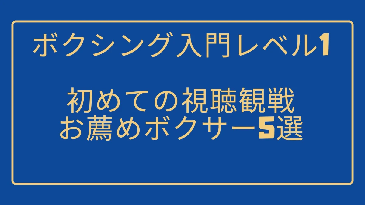 お薦めボクサー